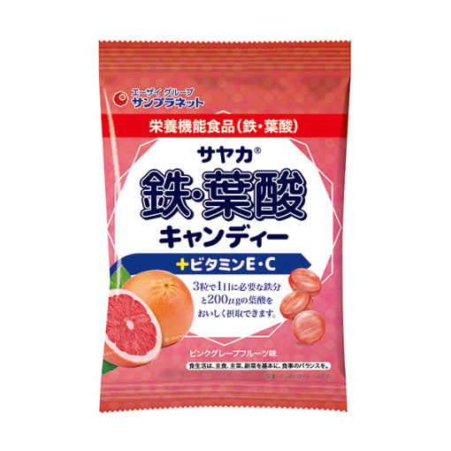 사야카 철 엽산 캔디 핑크자몽맛 65g