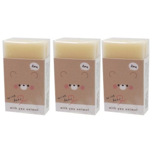 344 베어 결정될 군 지우개 위드 유 동물 곰 3개1세트