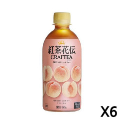 일본 코카콜라 홍차화전 크래프티 프리미엄 피치티 440ml X 6병 세트