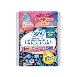 유니참 소피 피부를 생각한 극슬림 290 특이 양이 많은 야간용 날개 포함 묶음 팩 24개입