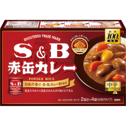 에스비 S&B 빨간 캔 카레 파우더 루 중간 매운맛 152g (2접시분×4봉지)
