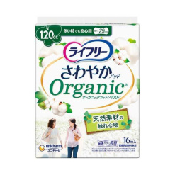 유니참 라이프리 산뜻패드 유기농 코튼 양이 많을 때도 안심용 여성용 요실금 패드 29cm (16매)