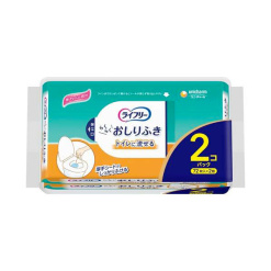 유니참 라이프리 변기에 내려 버리는 편리한 물티슈 2팩 <1팩 72장×2개>