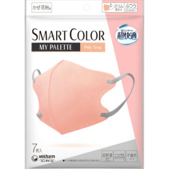 유니참 초쾌적 마스크 SMART COLOR My Palette 핑크×그레이 보통 <7장>