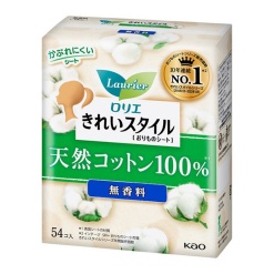 카오 로리에 키레이 스타일 천연 코튼100% 무향료 54개입