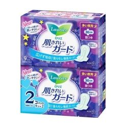 카오 로리에 피부를 깨끗하게 가드 양이 많은 야간용 30cm 날개형 9개입 × 2팩